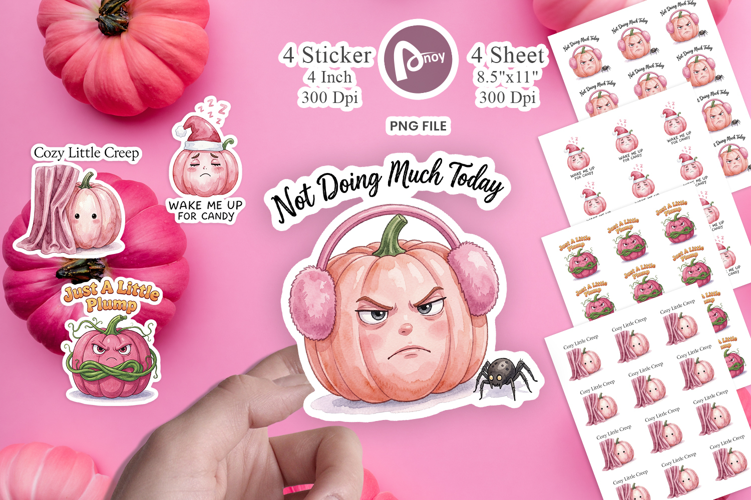 Unbothered Pink Pumpkin Sticker product image 1