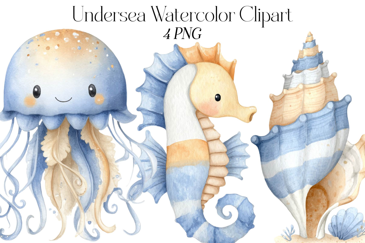 Undersea Watercolor Clipart product image 1