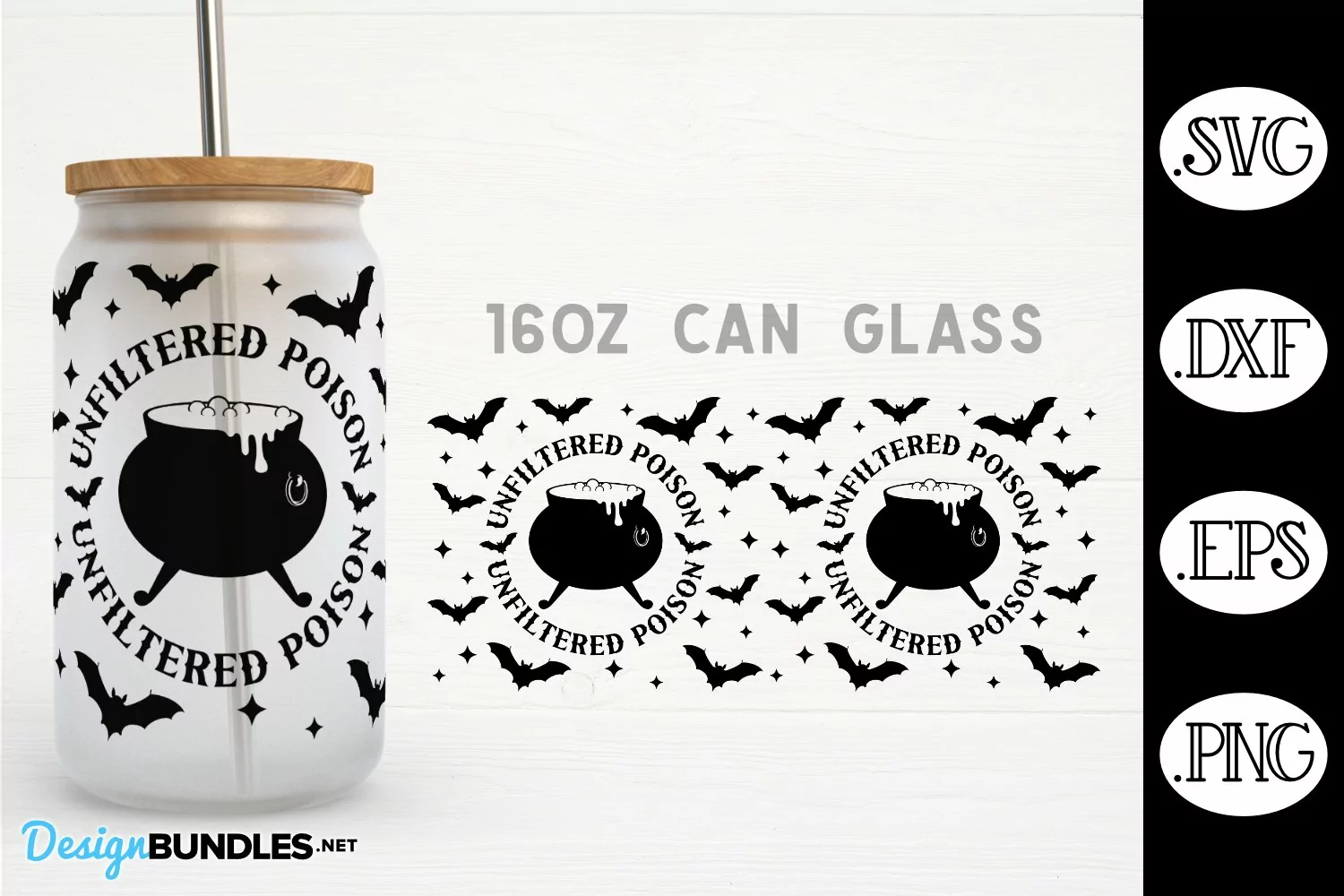 Halloween Unfiltered Poison Wrap For 16 oz Can Glass SVG product image 1