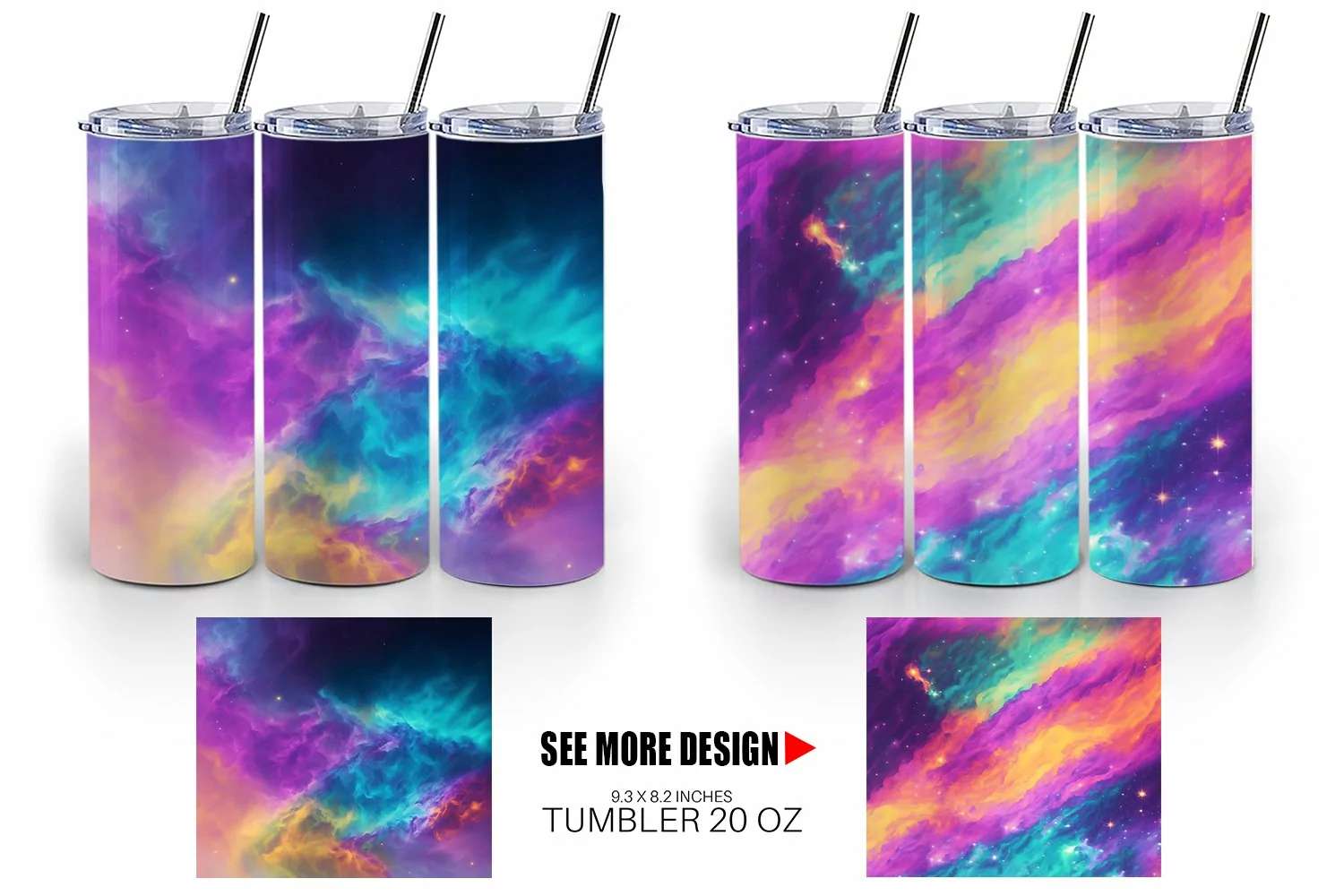 Galaxy Unicorn Color Background | Tumbler Sublimation Wrap product image 1