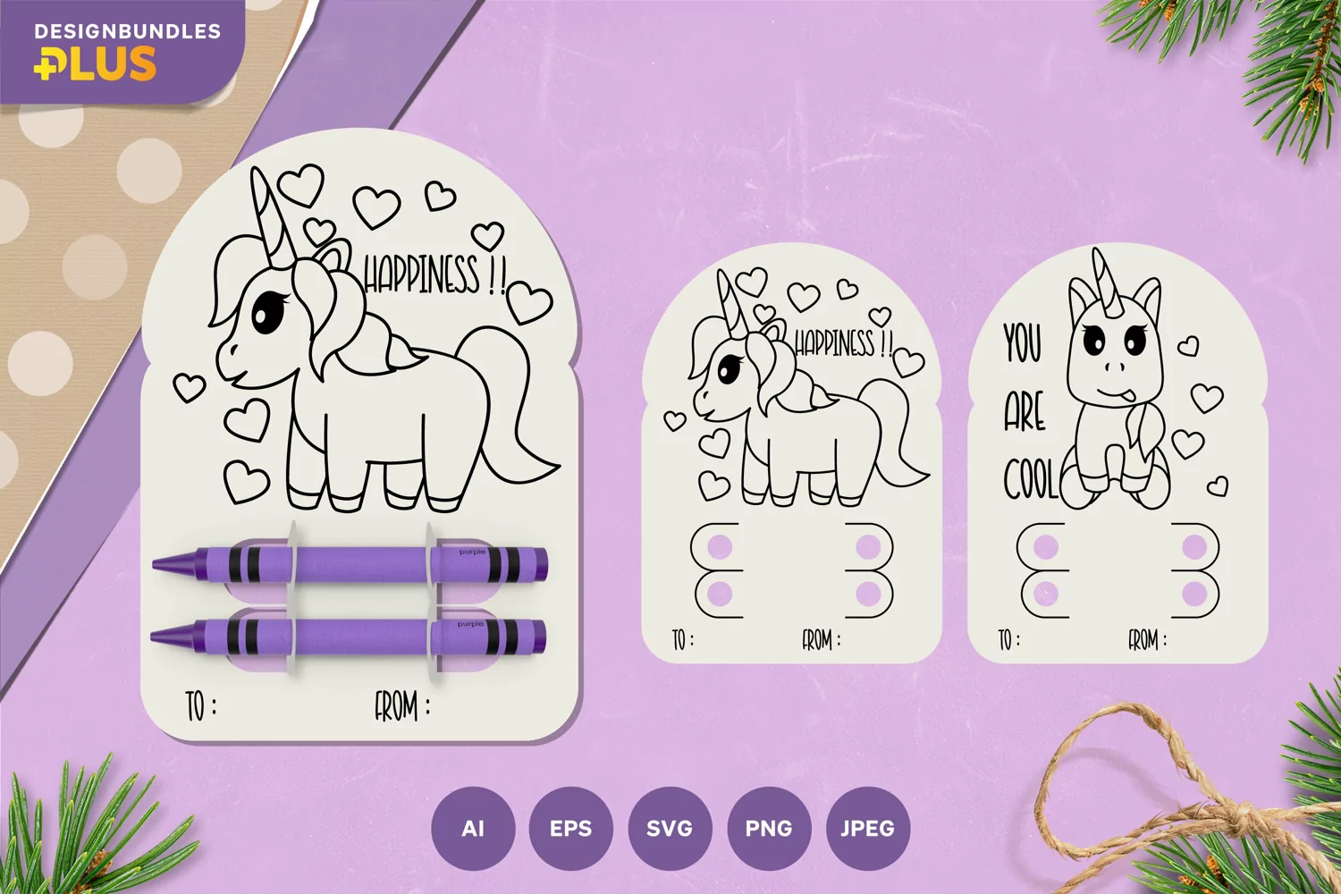 Unicorn Coloring Page and Crayon Holder A5 Papercut Set product image 1