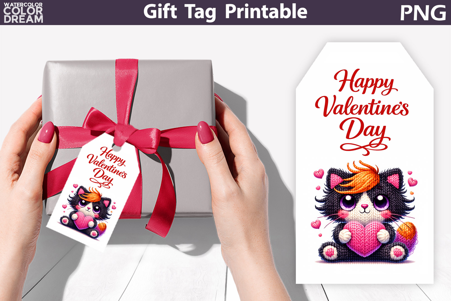 Happy Valentines Day Gift Tag | Junk Journal Card product image 1