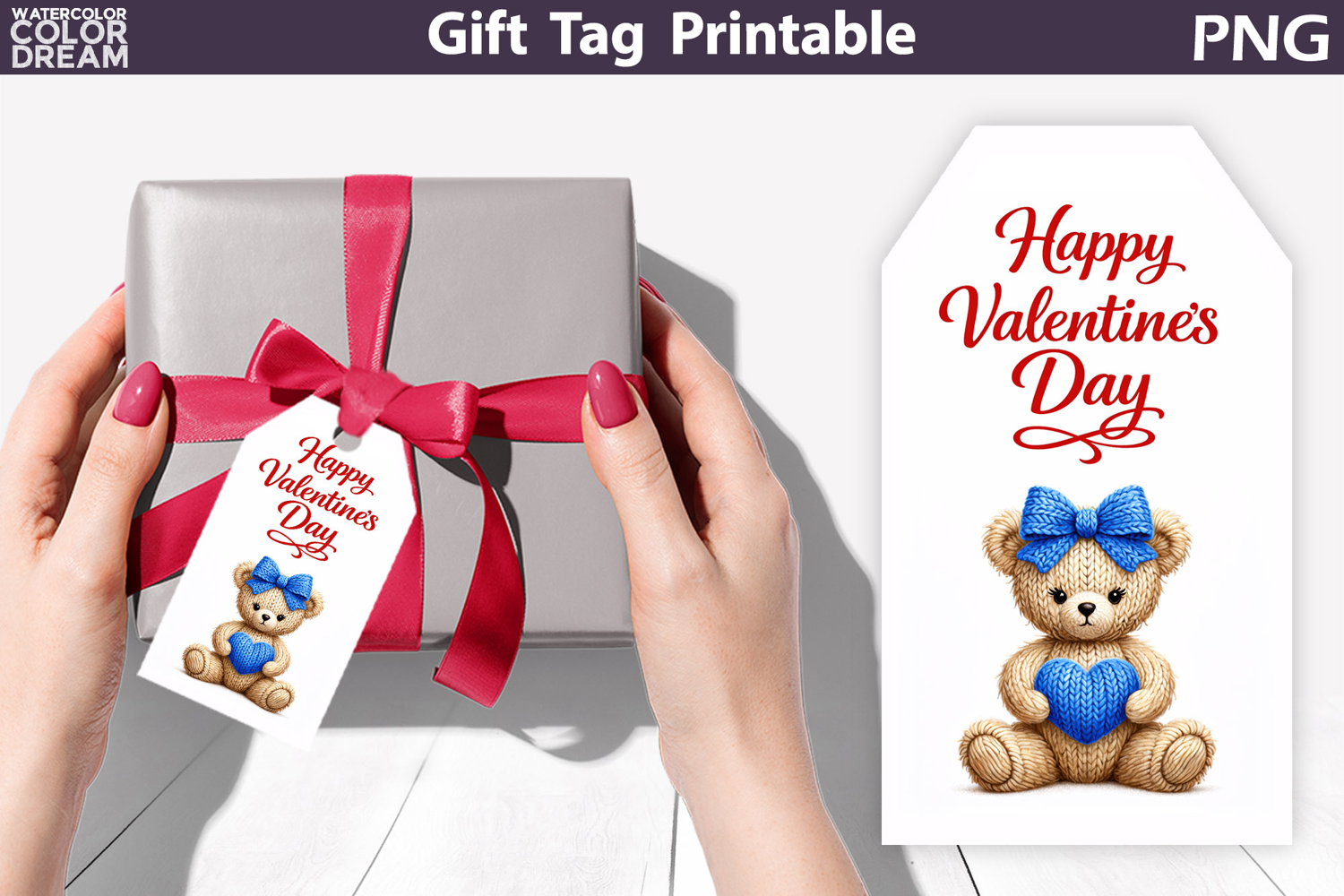 Happy Valentines Day Gift Tag | Junk Journal Card product image 1