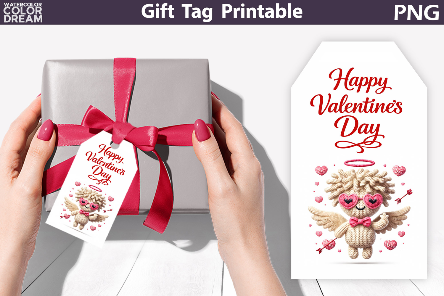 Happy Valentines Day Gift Tag | Junk Journal Card product image 1
