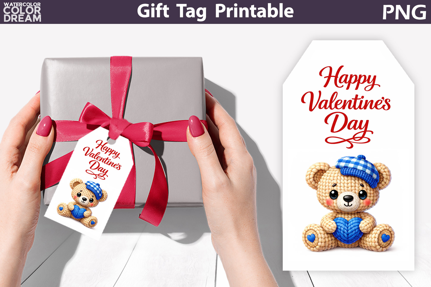 Happy Valentines Day Gift Tag | Junk Journal Card product image 1
