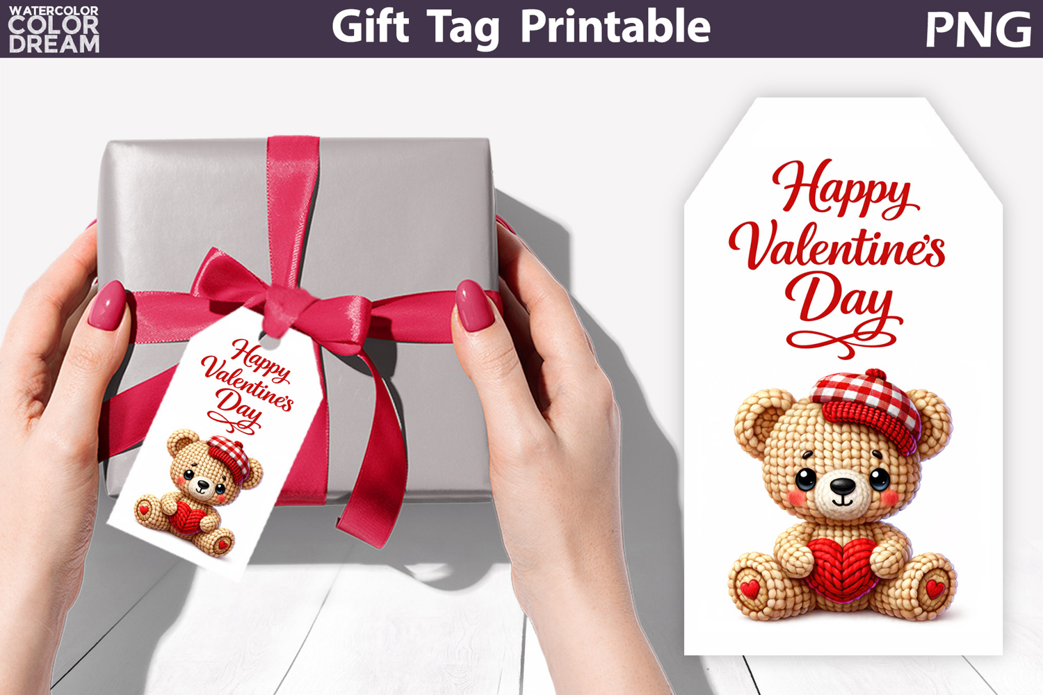 Happy Valentines Day Gift Tag | Junk Journal Card product image 1