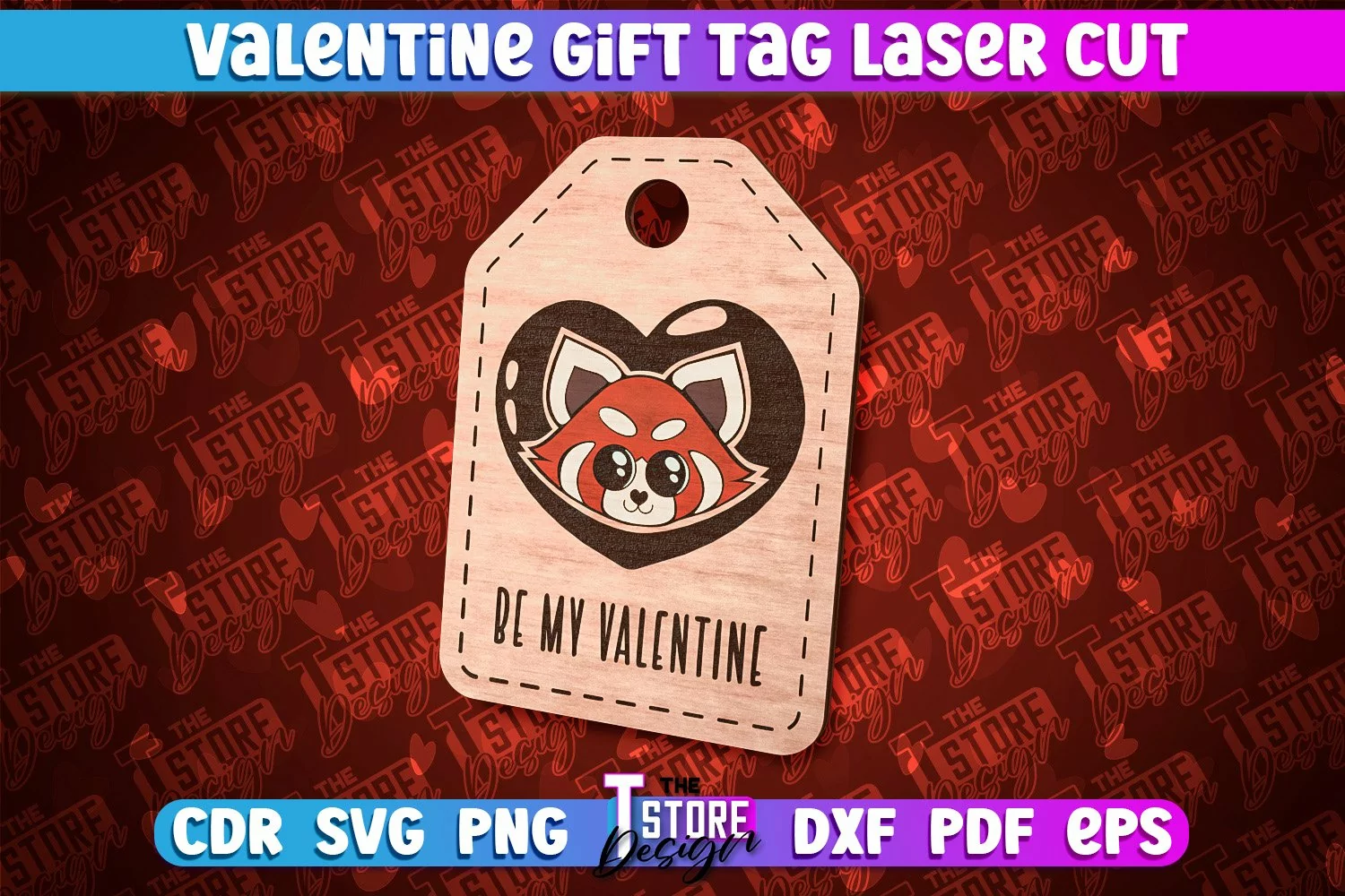 Valentine Gift Tag Laser Cut Design | Valentine Day Design product image 1