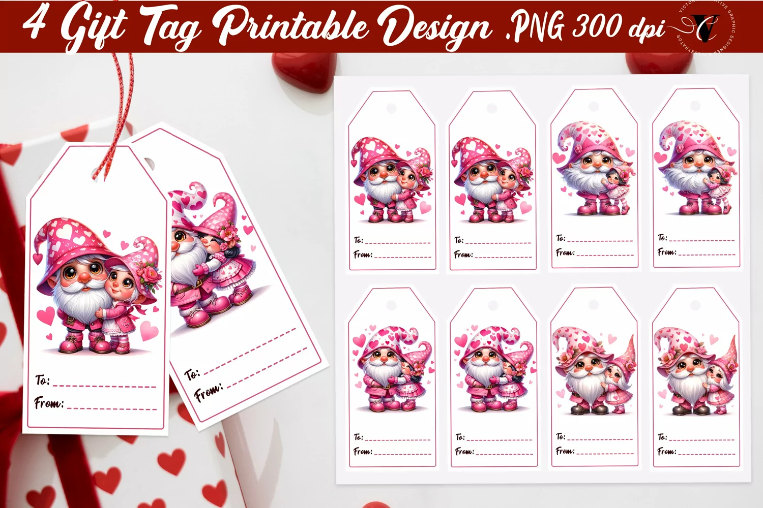 Valentines Gift Tags | Valentines Gnome product image 1
