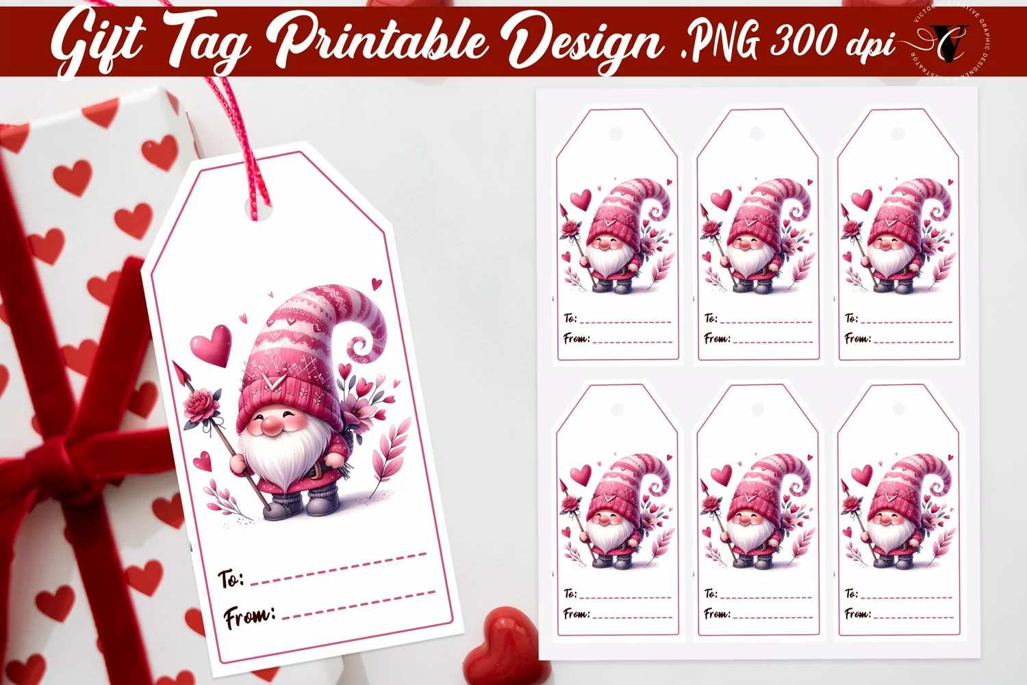 Valentines Tags | Valentines Gnome product image 1