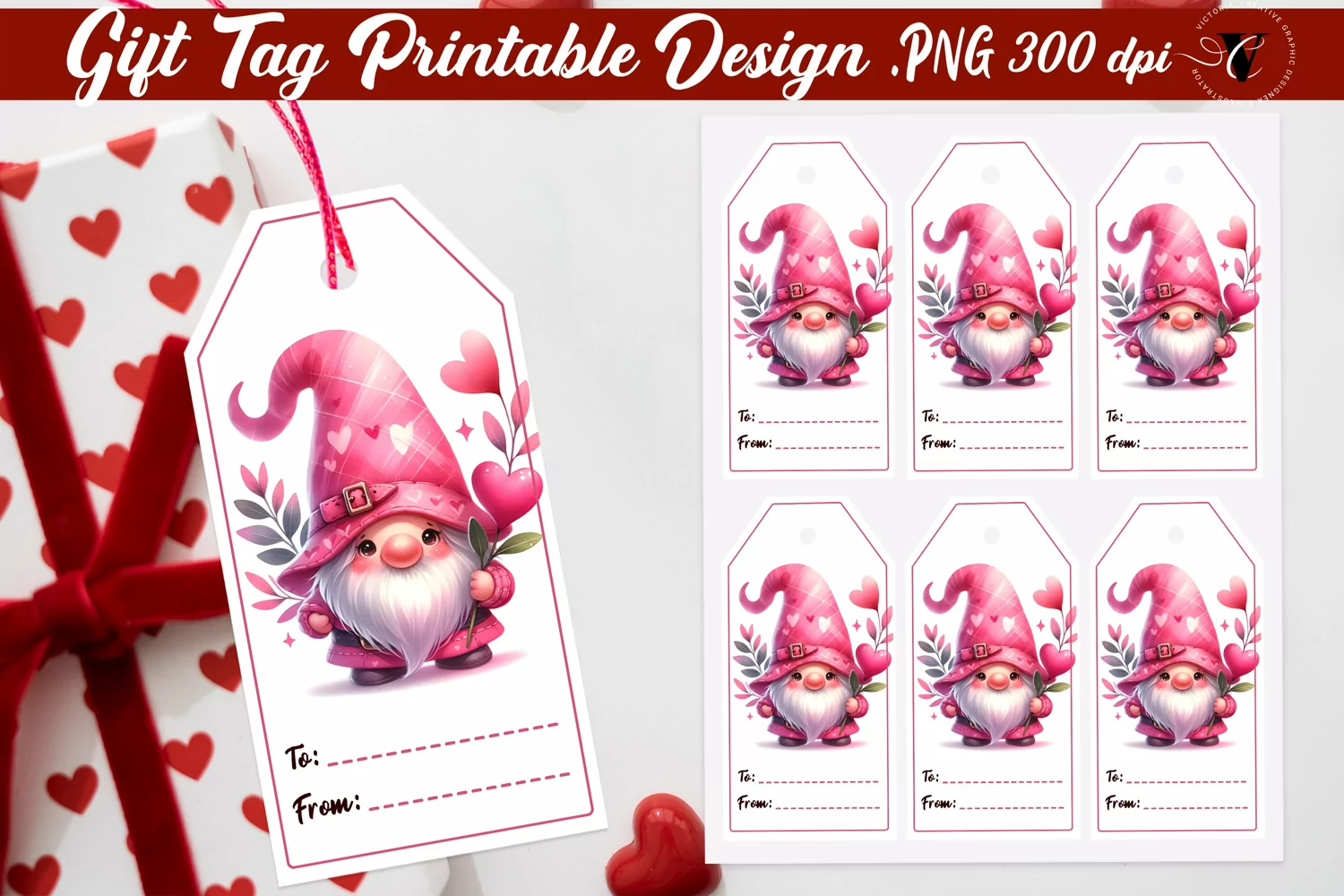Valentines Tags | Valentines Gnome product image 1