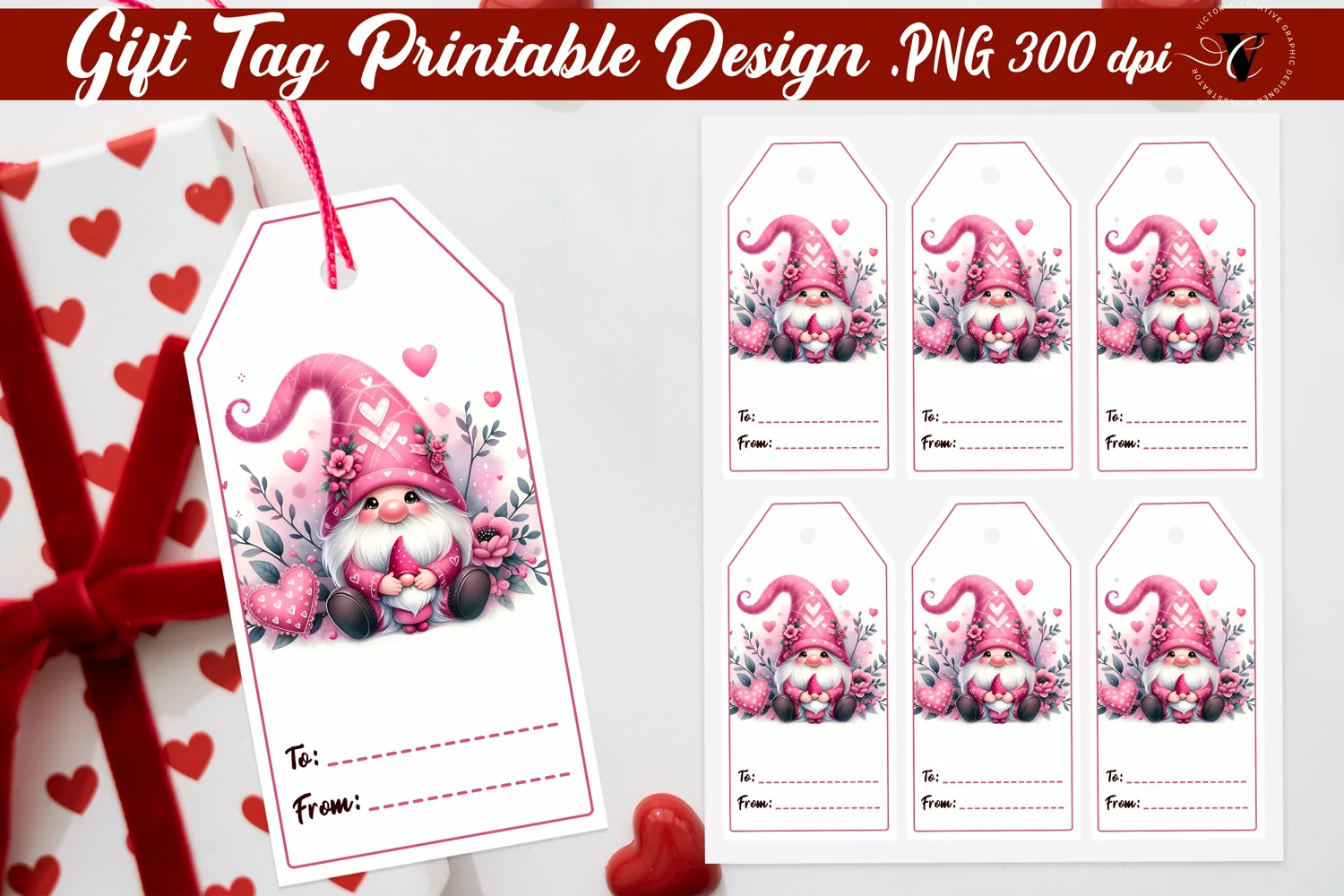 Valentines Tags | Valentines Gnome product image 1