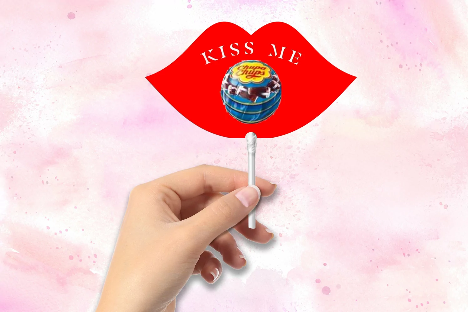 Valentine Lollipop Holder svgs with lips. Kiss Me Holder SVG product image 1