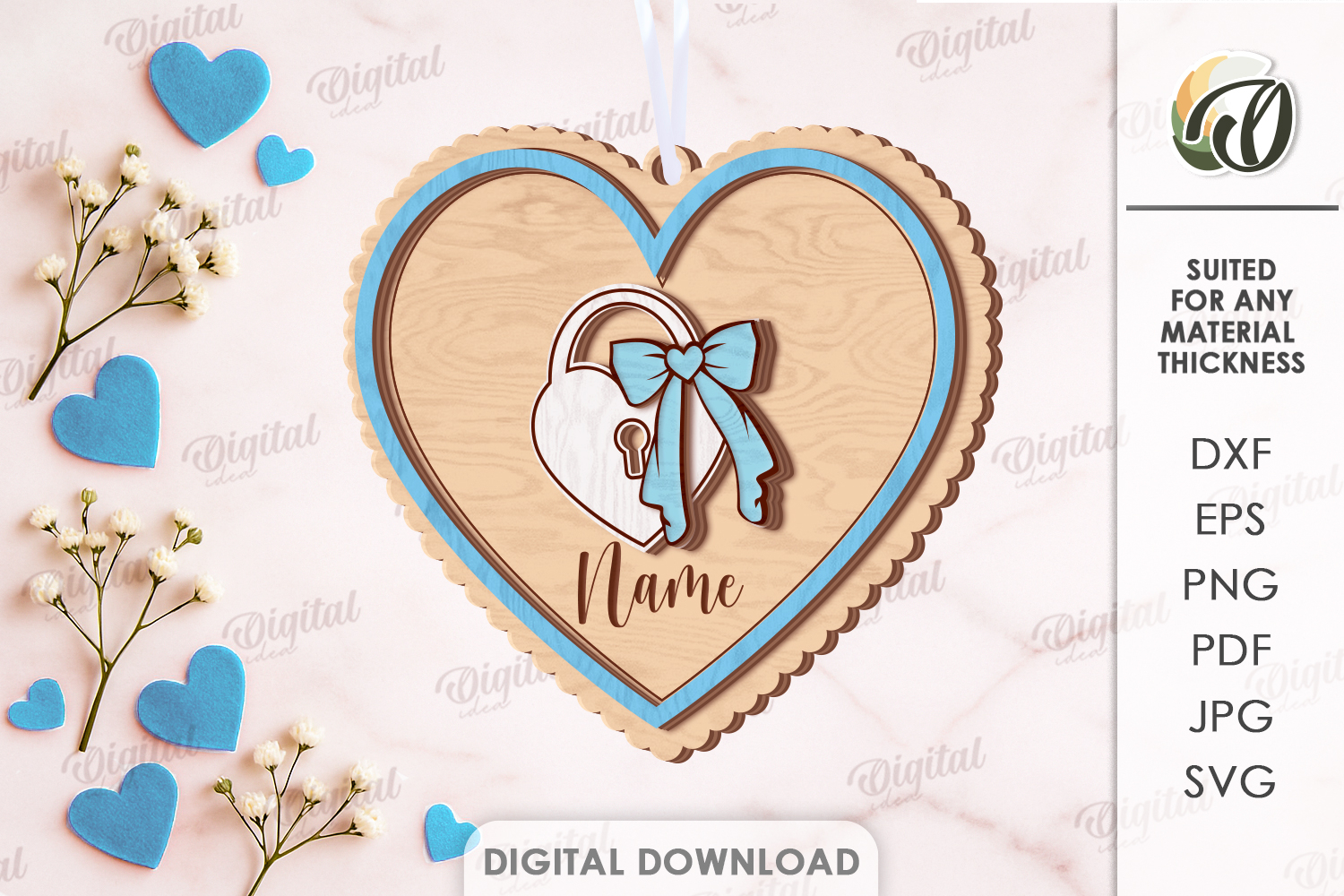 Valentine Coquette Tag Laser Cut. Valentine Gift Tag SVG product image 1