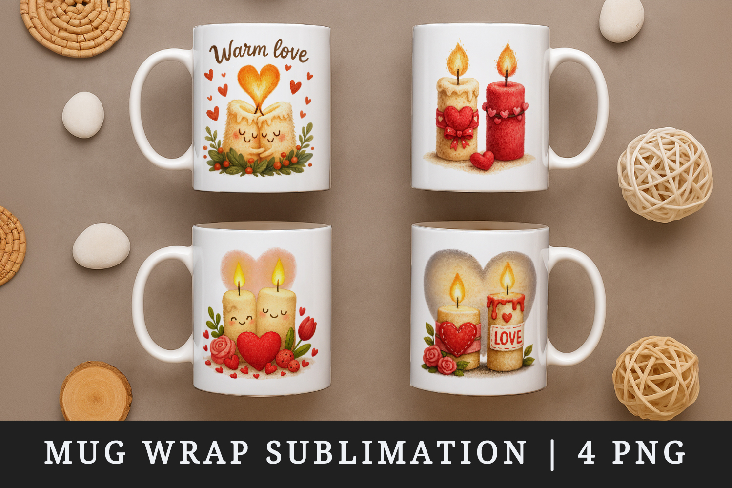 Valentine's Day mug wrap printable sublimation design product image 1