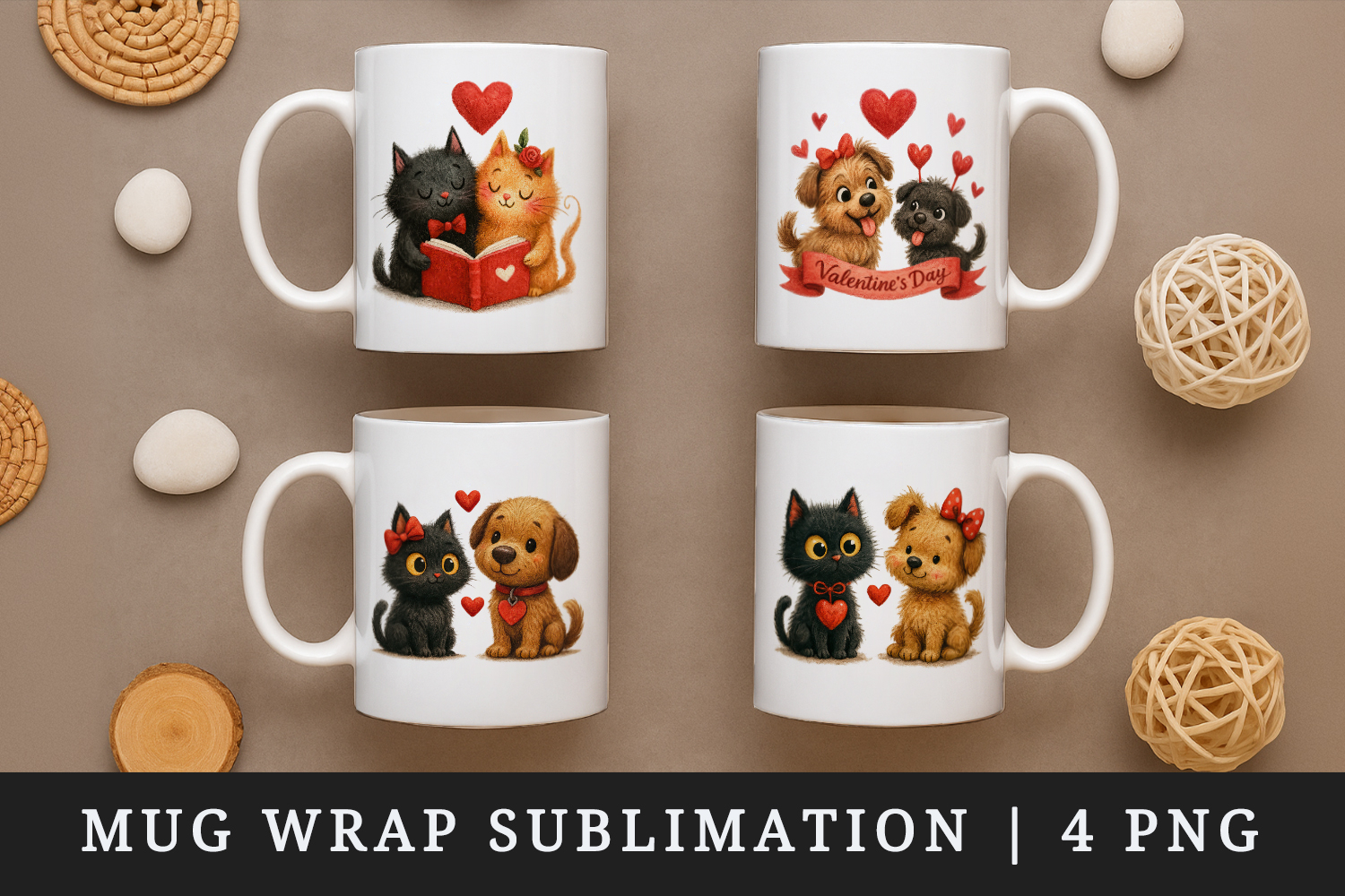Valentine's Day mug wrap printable sublimation design product image 1