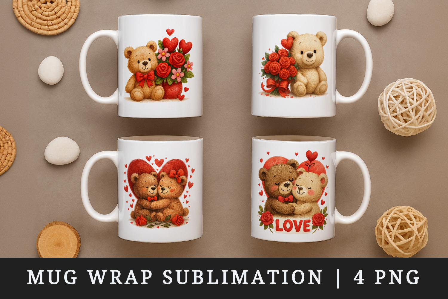 Valentine's Day mug wrap printable sublimation design product image 1