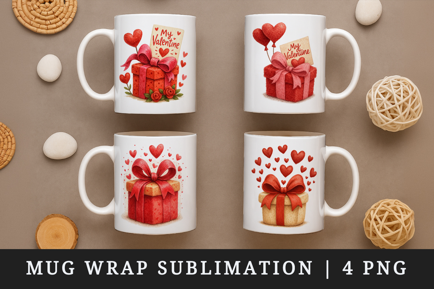 Valentine's Day mug wrap printable sublimation design product image 1