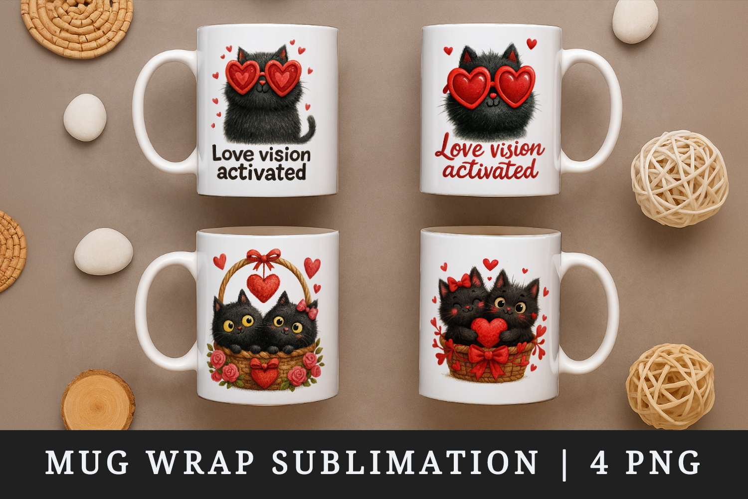 Valentine's Day mug wrap printable sublimation design product image 1