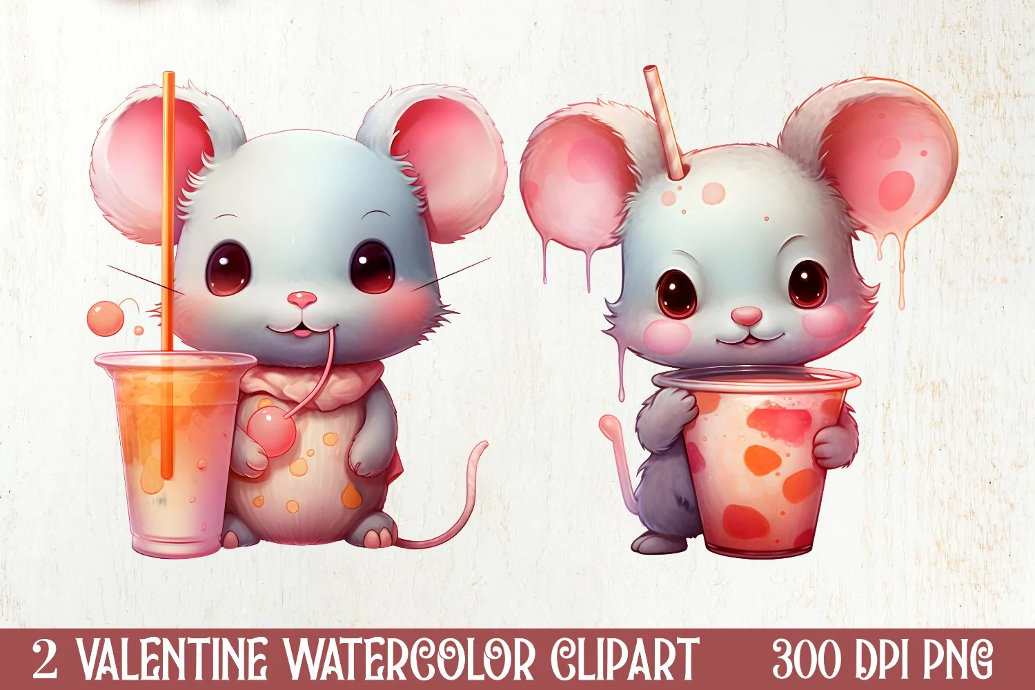 Chibi Koala Pink Valentine ClipArt, Valentines PNG product image 1