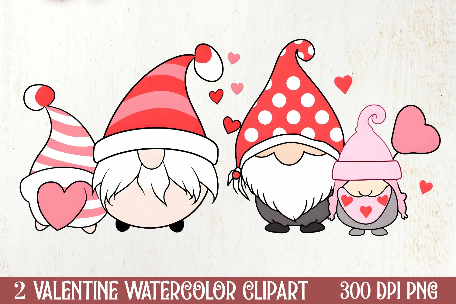 Valentines Day Gnomes Clipart, Valentines Clipart product image 1