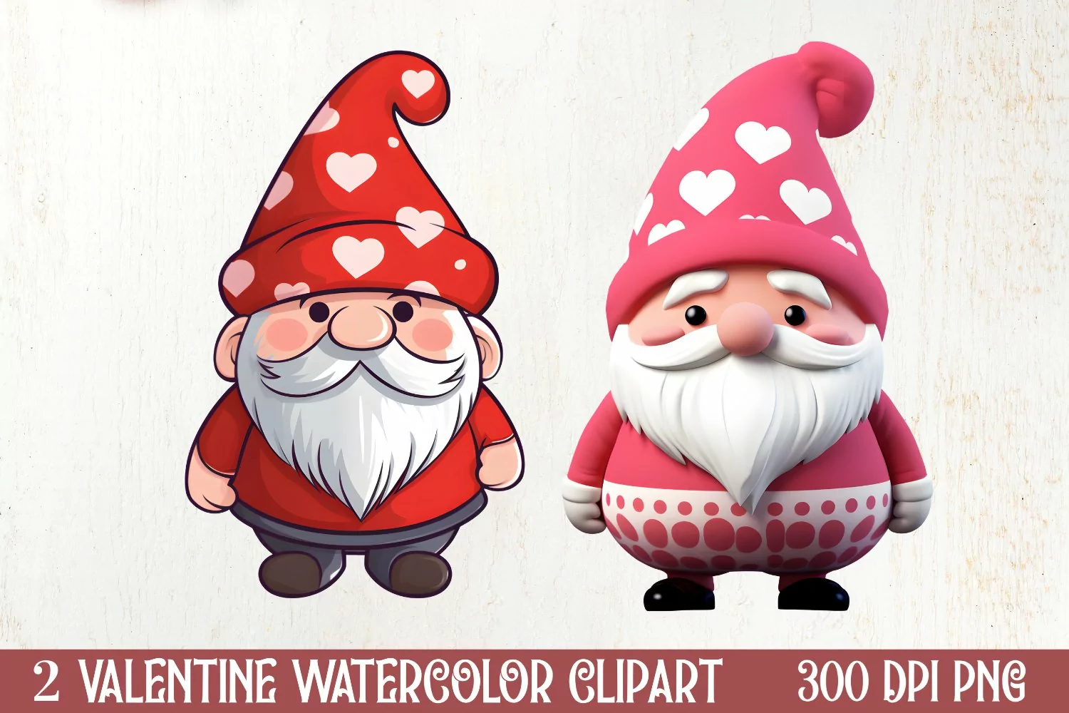 Valentines Day Cute Gnome Clipart, Valentines Clipart product image 1