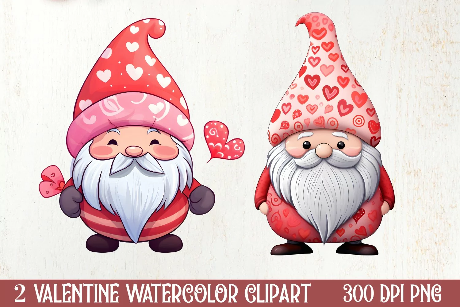 Valentines Day Cute Gnome Clipart, Valentines Clipart product image 1