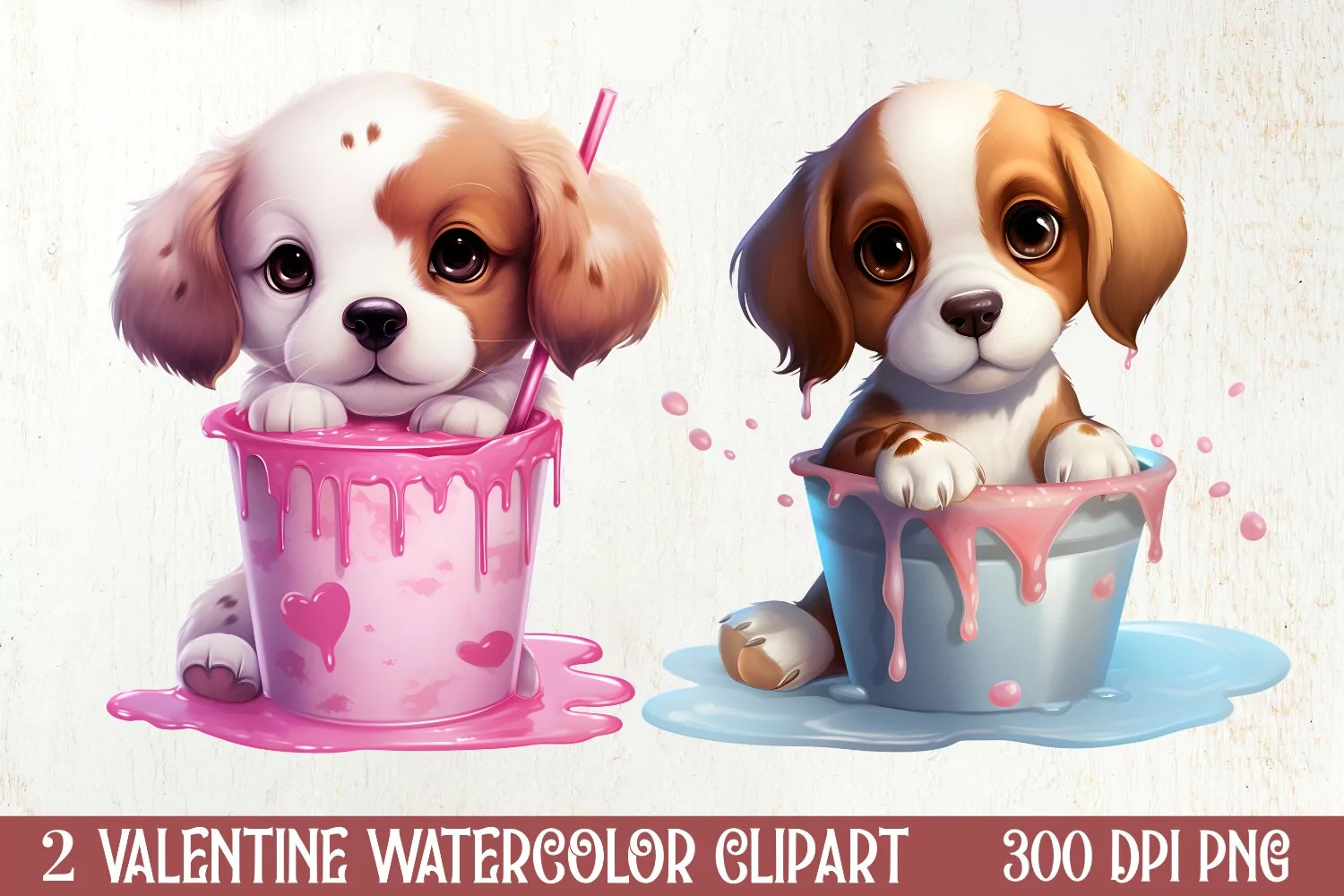 Valentines Day Dog Clipart, Valentines PNG product image 1