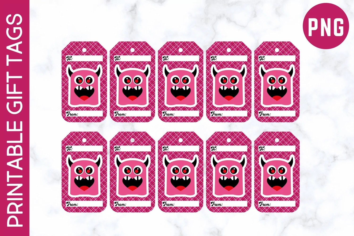 Valentines Day Monster Printable Gift Tags product image 1