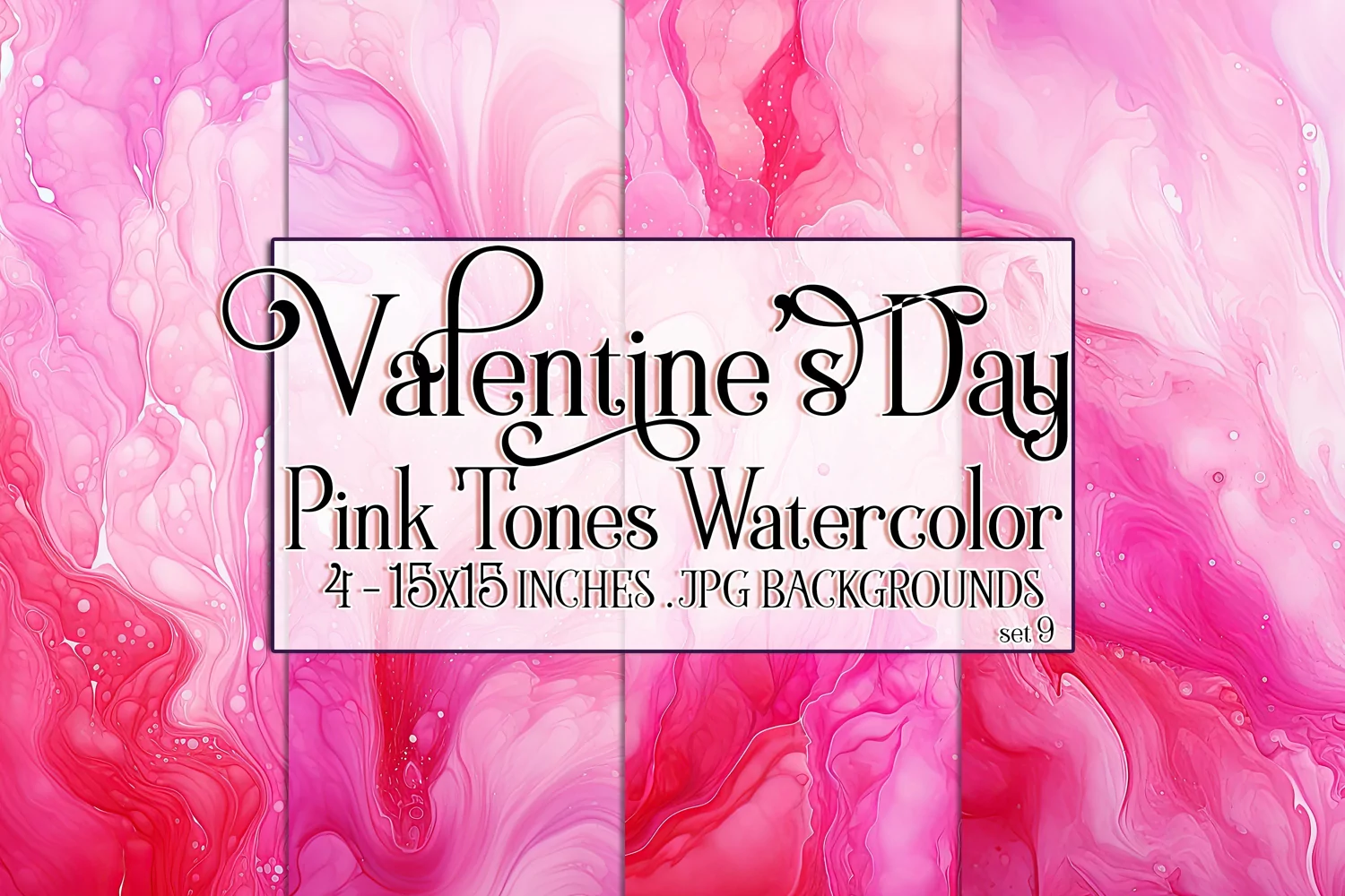 Valentine's Day, Pink Graidents Watercolor Backgrounds, s9 product image 1