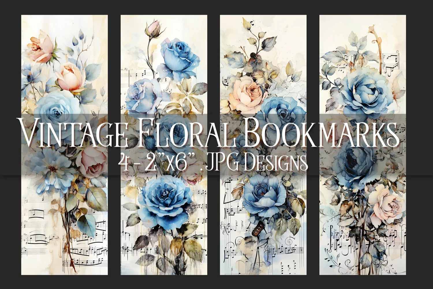 Valentine's Day, Vintage Floral Bookmarks, Printables, s13 product image 1