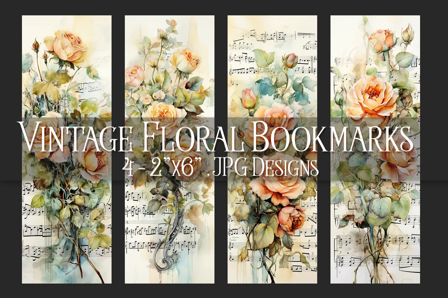 Valentine's Day, Vintage Floral Bookmarks, Printables, s18 product image 1