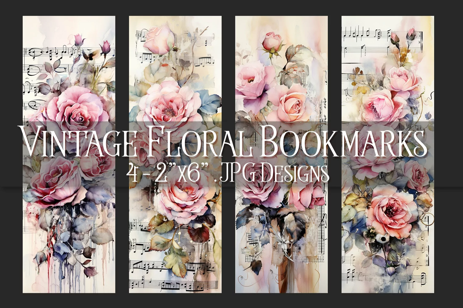Valentine's Day, Vintage Floral Bookmarks, Printables, s22 product image 1
