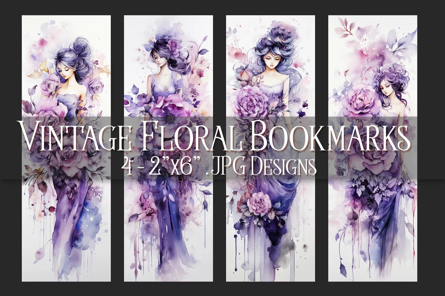 Valentine's Day, Vintage Floral Bookmarks, Printables, s27 product image 1