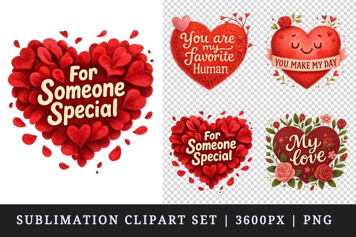 Valentine's Day clipart printable sublimation design png product image 1