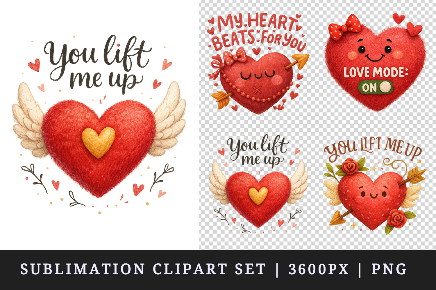 Valentine's Day clipart printable sublimation design png product image 1
