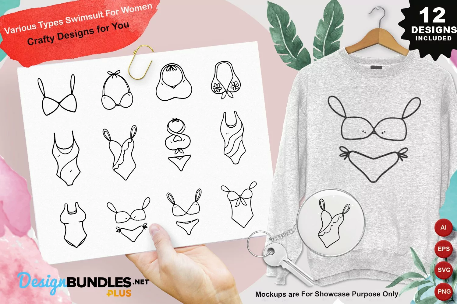 Various Types Swimsuit For Women Clipart Set product image 1