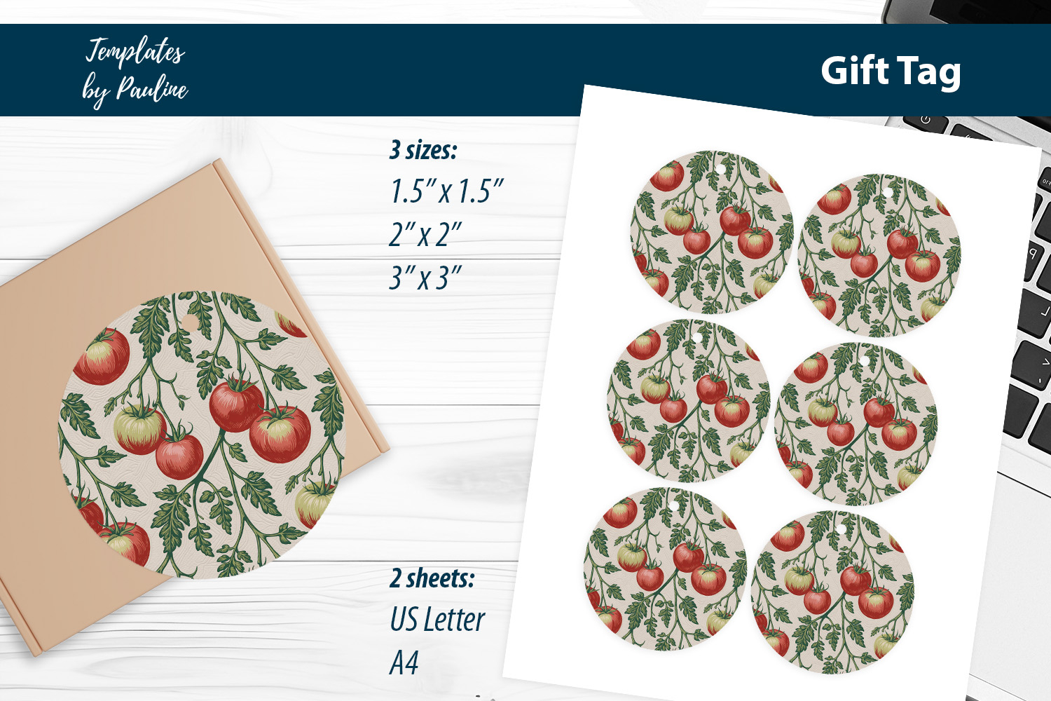 Rustic Wedding Gift Tags, Cottagecore Vegetable Labels product image 1