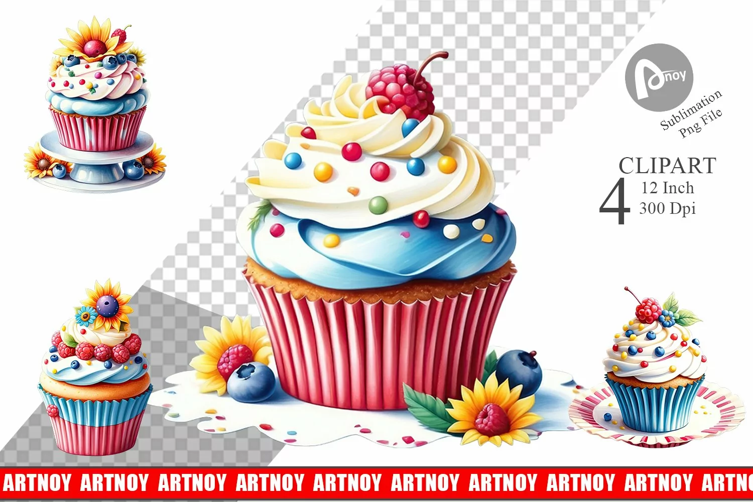 Clipart Colorful Cupcake product image 1
