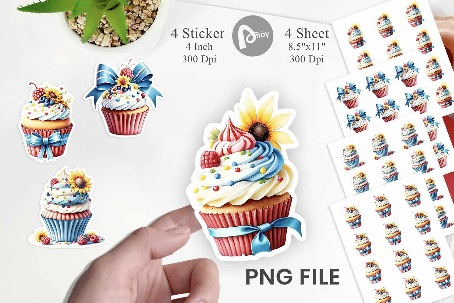 Sticker Colorful Cupcake product image 1