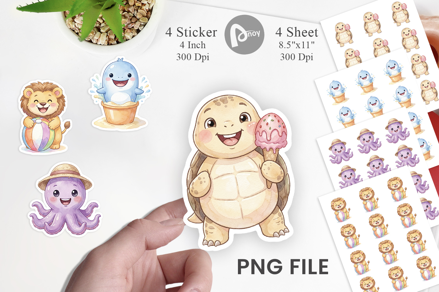 Vibrant Summer Animals Sticker product image 1