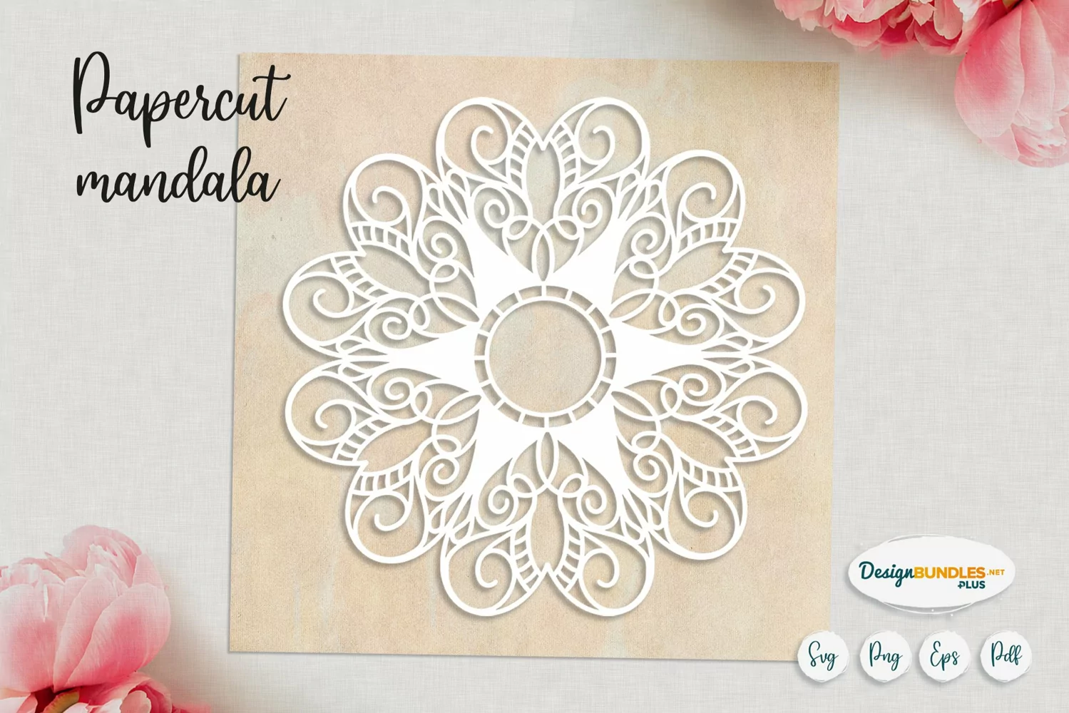 Vintage mandala papercut template | Spring mandala SVG product image 1