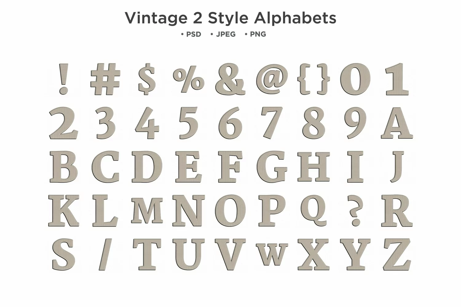 Vintage 2 Style Alphabet Typography product image 1