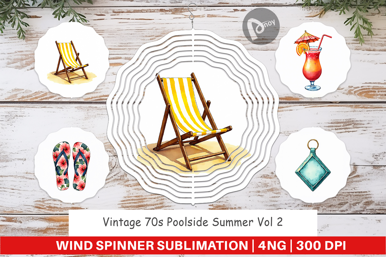 Vintage 70s Poolside Summer Wind Spinner product image 1