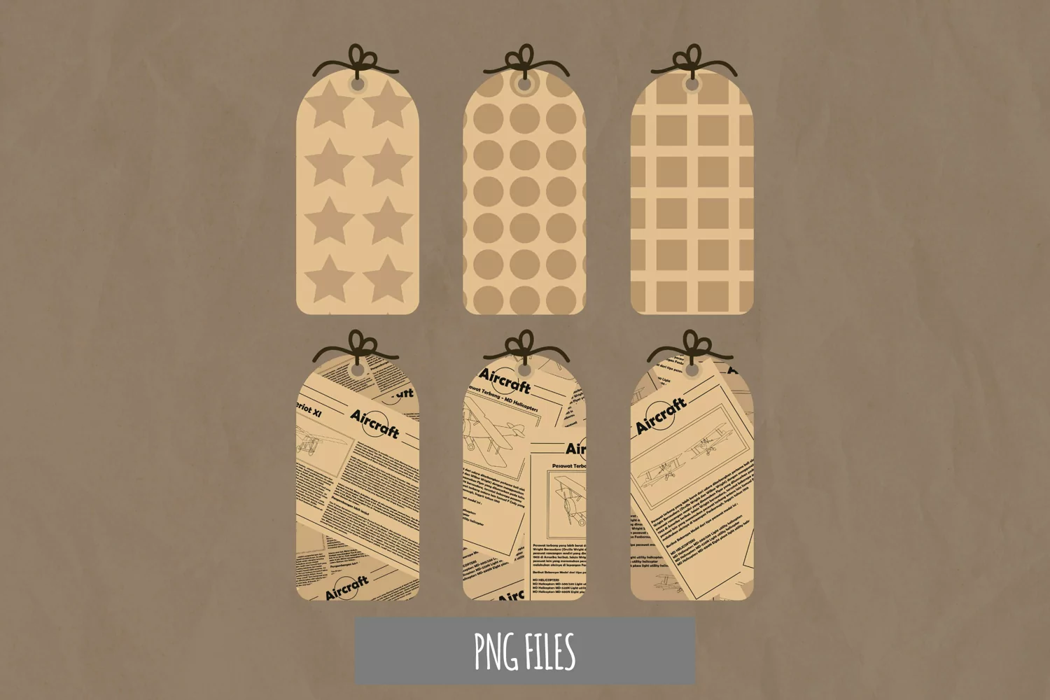 Vintage Aircraft Article in Newspaper Shape Tag product image 1