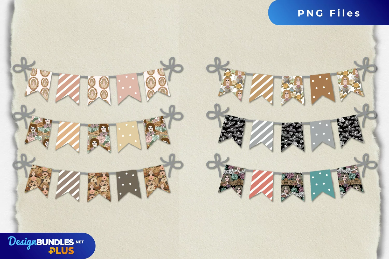 Vintage Angel Seamless Pattern Bunting Banner Sets product image 1