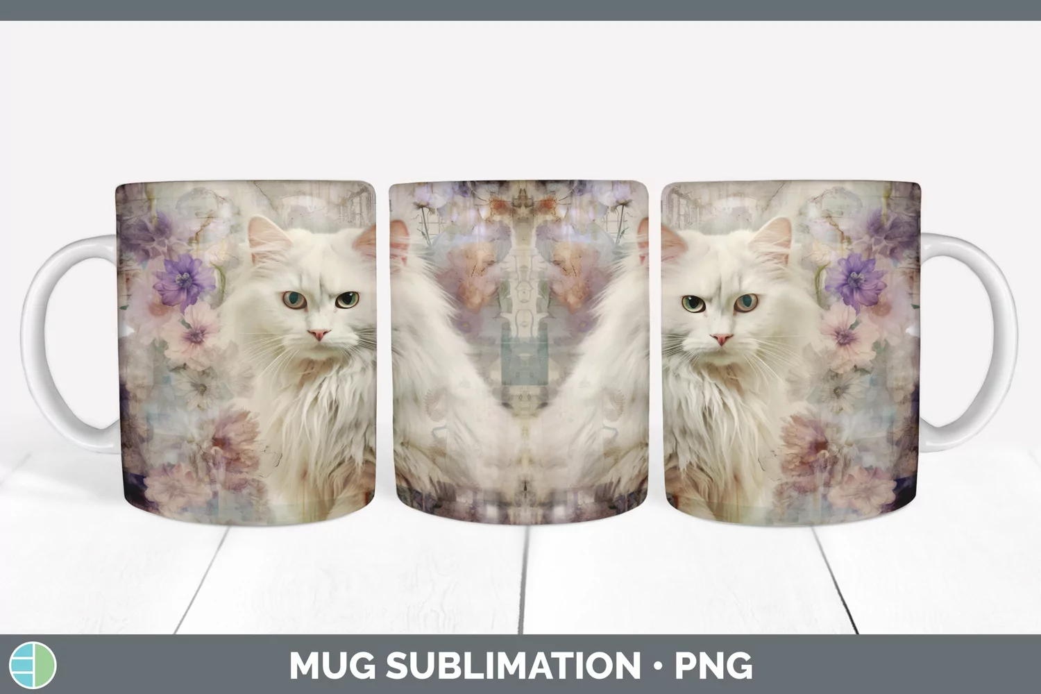 GorgeousDecoupage Angora Cats Mug Wrap design.