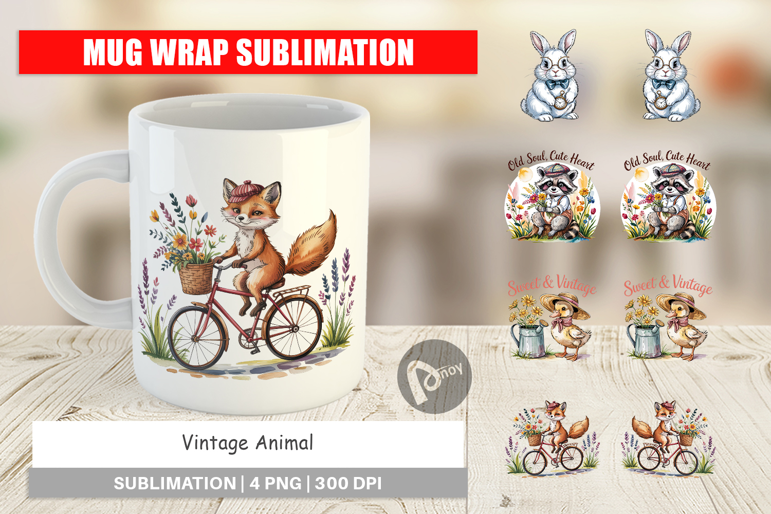 Mug Wrap Vintage Animal product image 1