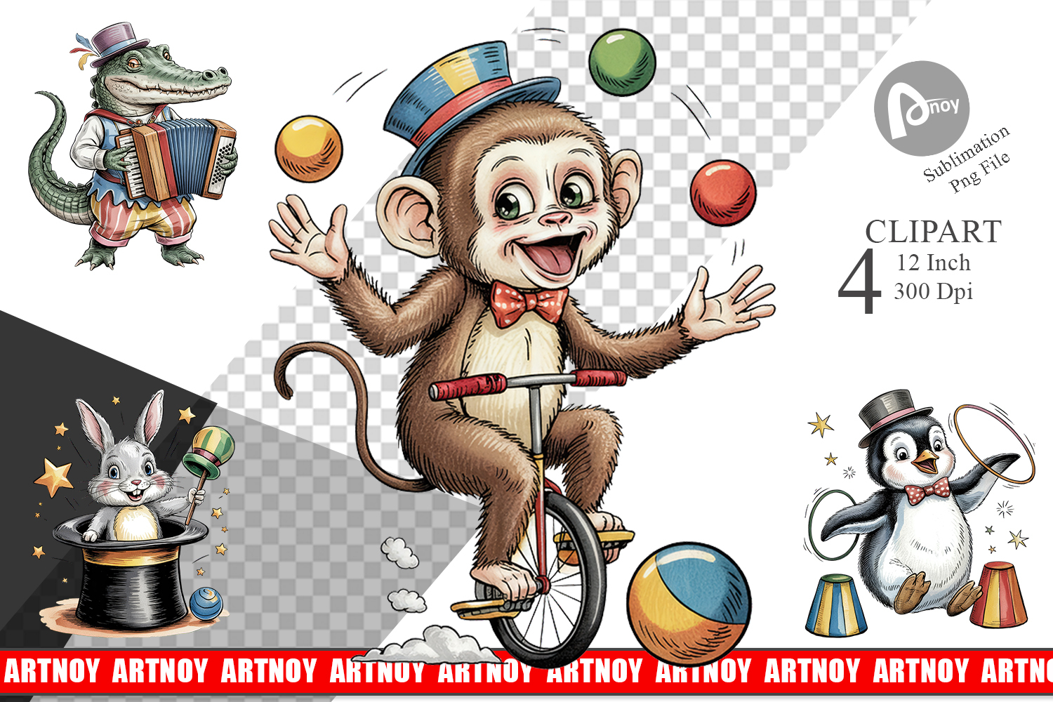 Vintage Animal Circus Clipart product image 1