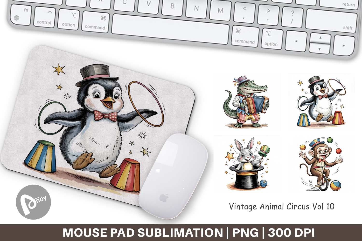 Mouse Pad Vintage Animal Circus product image 1