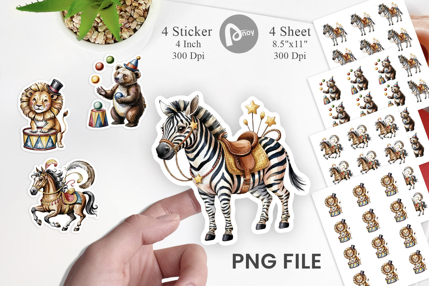Vintage Animal Circus Sticker product image 1